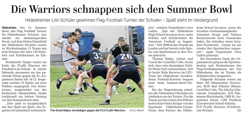 FLS gewinnt Flag Football Turnier